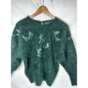 Christine Phillips Vintage Short & Long Sleeve Blue Sweater 2-Piece Medium